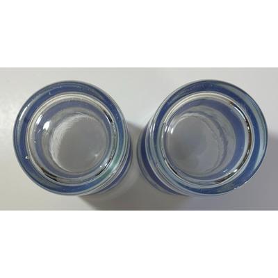 2 Vintage Pfaltzgraff Orleans Blue Green Vines 16 oz. Glass Tumblers