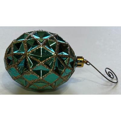 Vintage Turquoise Diamonds Christmas Ornament & Vintage Hook Holidays