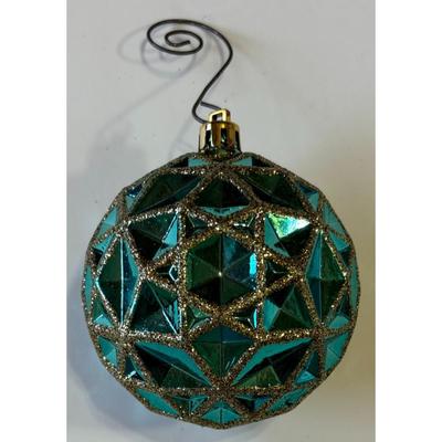 Vintage Turquoise Diamonds Christmas Ornament & Vintage Hook Holidays