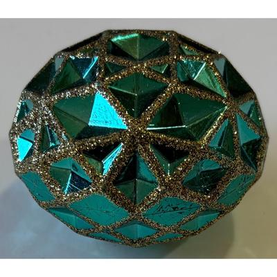 Vintage Turquoise Diamonds Christmas Ornament & Vintage Hook Holidays