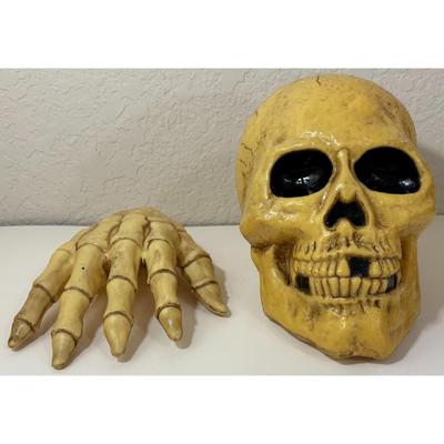 Halloween Decorations Plastic Skull & Hand Skeleton Black White / Yellow Haunted