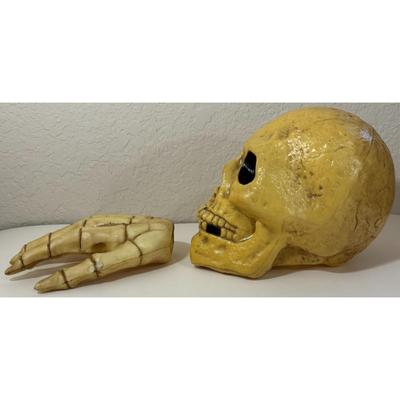 Halloween Decorations Plastic Skull & Hand Skeleton Black White / Yellow Haunted