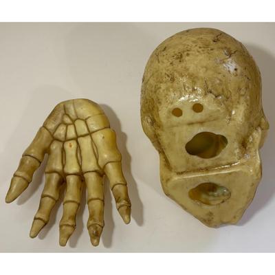 Halloween Decorations Plastic Skull & Hand Skeleton Black White / Yellow Haunted