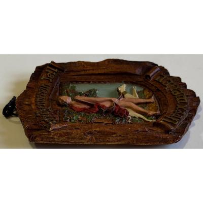 Vintage Schuetzenverein Tell Urexweiler Wood Plaque Nude Marksmen Shooting Club