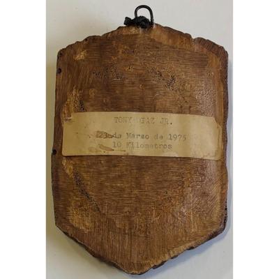 Vintage Schuetzenverein Tell Urexweiler Wood Plaque Nude Marksmen Shooting Club