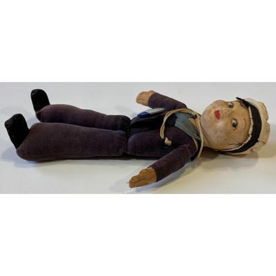Vintage Nora Wellings Plush Sailor Doll w/ Full Speed Ahead! Pin Made In England