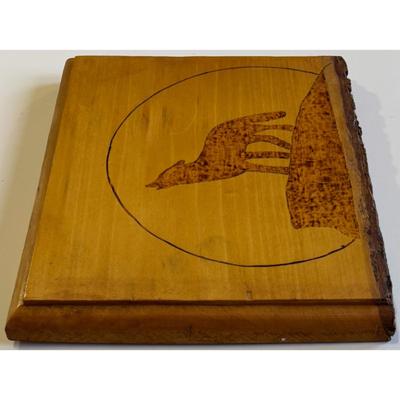 Vintage Wood Hand Carved Howling Wolf Plaque Brown 9" x 7" x .75" Ready To Hang
