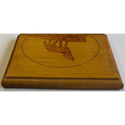 Vintage Wood Hand Carved Howling Wolf Plaque Brown 9" x 7" x .75" Ready To Hang