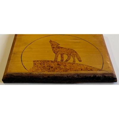 Vintage Wood Hand Carved Howling Wolf Plaque Brown 9" x 7" x .75" Ready To Hang