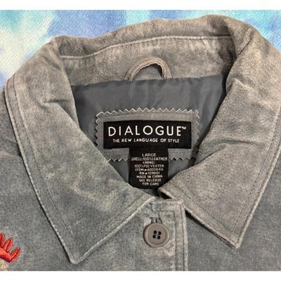 Dialogue 100% Leather Shell Blue Floral Buttoned Large Size L Coast Western