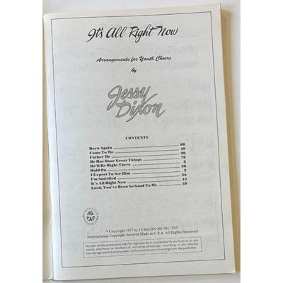 Jessy Dixon - It's All Right Now Songbook 1977 Lexicon Music 37823 Youth Choirs