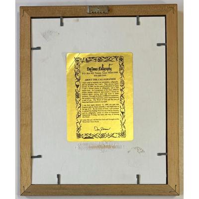 Don Jonas Calligraphy Thank My God Upon Every Remembrance Of You Framed