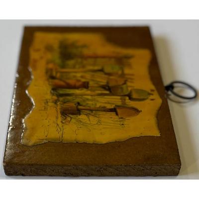 Vintage G. Harvey Mailboxes Wood Plaque Rural Rustic Country Americana Milk Can