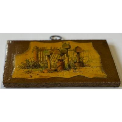 Vintage G. Harvey Mailboxes Wood Plaque Rural Rustic Country Americana Milk Can