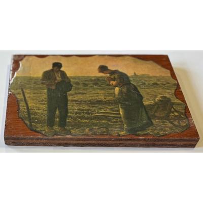 Vintage Farmer & Wife Pray For Rain Wood Plaque Farm Harvest Wooden Americana