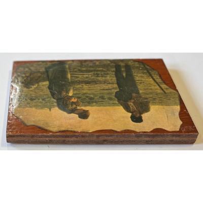 Vintage Farmer & Wife Pray For Rain Wood Plaque Farm Harvest Wooden Americana