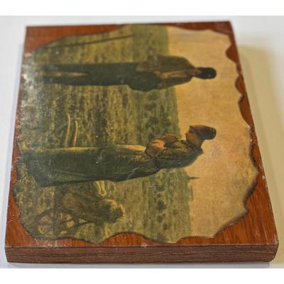 Vintage Farmer & Wife Pray For Rain Wood Plaque Farm Harvest Wooden Americana