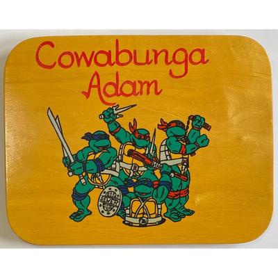 Cowabunga Adam Teenage Mutant Ninja Turtles Wood Plaque TMNT Nickelodeon Wooden