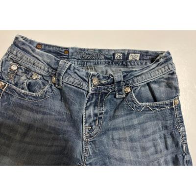 Miss Me JP5645B Boot Cut Size 28 Blue Jeans Rhinestone Studded Distressed
