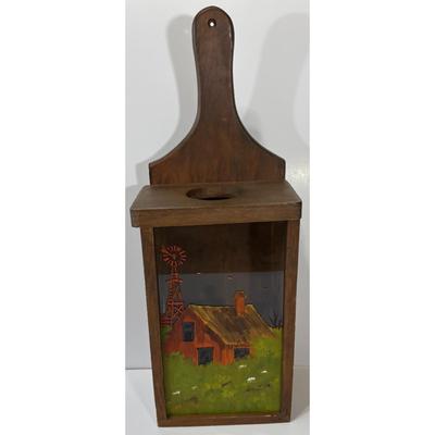 Vintage Sudan Texas Wood Hand Painted Glass Wall Art Barn Windmill Ready To Hang