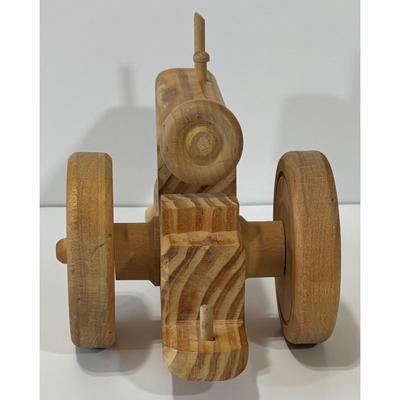 Wood Tractor Toy / Home Decor With Operational Wheels Farming Agriculture Farmer