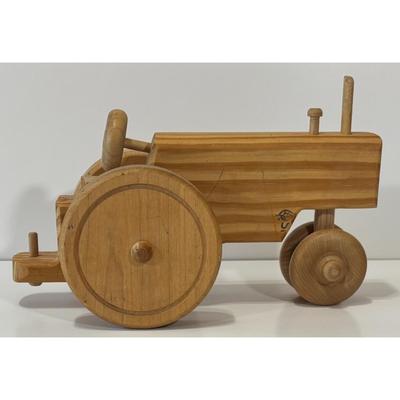 Wood Tractor Toy / Home Decor With Operational Wheels Farming Agriculture Farmer