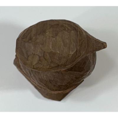 Vintage Hand Carved Wood Brown Bird Sculpture Wooden Art Home Decor Americana