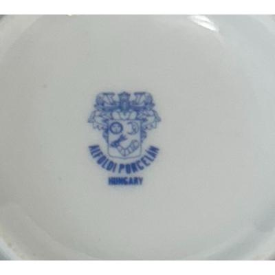 3 Alfoldi Porcelan Striped Bowls White Pink Yellow Purple Green Made In Hungary