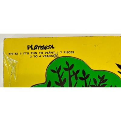 Vintage Playskool 275-42 It's Fun To Plant 7 Piece Wood Puzzle 2 to 4 Years