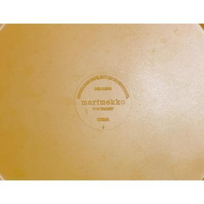 4 Marimekko for Target Melamine Orange White 10 3/8" Plates Dinner Picnic