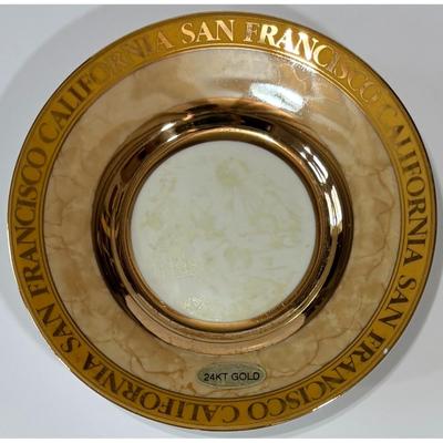 Vintage San Francisco California 24kt Gold 6" Ceramic Plate SF Travel Souvenir