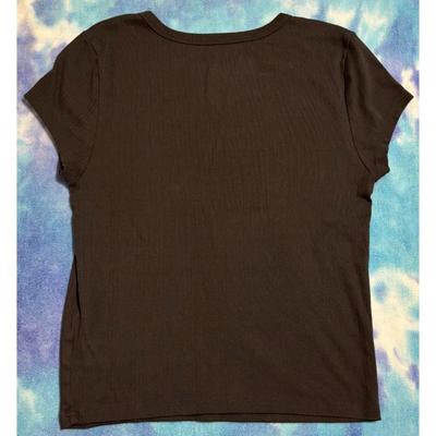 American Eagle Dahlia Black Large Size L Ribbed Shirt - 15" Pit To Pit