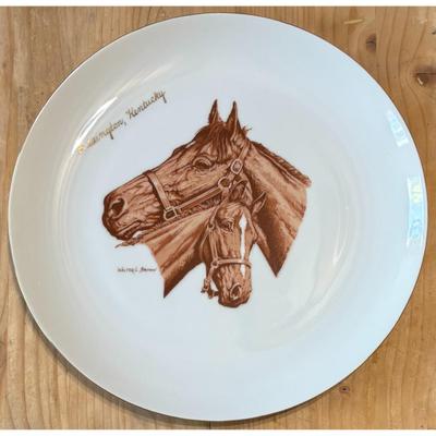 Vintage Walter L Brown 10 1/8" Lexington, Kentucky Horse Plate Equine Equestrian