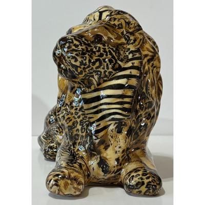 La Vie Safari Ceramic African Lion Figurine Black Gold Africa King of Jungle