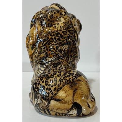 La Vie Safari Ceramic African Lion Figurine Black Gold Africa King of Jungle