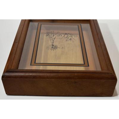 Vintage Windmill Wall Art Wood Glass Rustic Western Southwestern Farm Brown