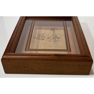 Vintage Windmill Wall Art Wood Glass Rustic Western Southwestern Farm Brown