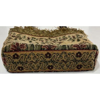 Vintage Tapestry Embroidered Leopard Shoulder Bag Tote Safari Jungle Fringe