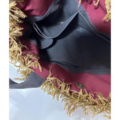 Vintage Tapestry Embroidered Leopard Shoulder Bag Tote Safari Jungle Fringe