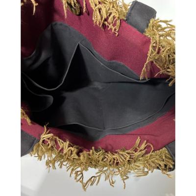 Vintage Tapestry Embroidered Leopard Shoulder Bag Tote Safari Jungle Fringe