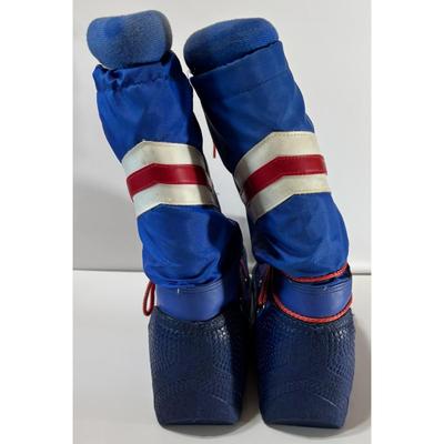 Vintage Red White & Blue Insulated Moon Boots Made in Korea Size 11 - 12