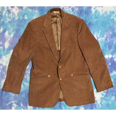 Vintage Mesquite By Niver Brown Corduroy 42R Blazer Fort Worth Texas Western
