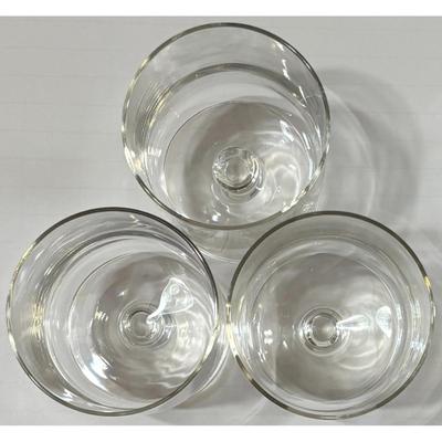 3 Vintage Olde English Monogram Letter 'Q' Etched Pedestal Wine Glasses