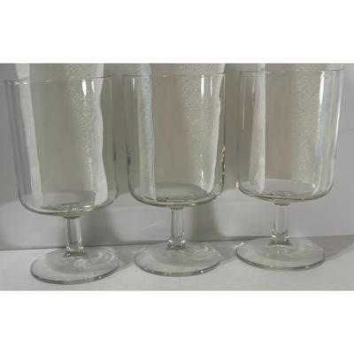 3 Vintage Olde English Monogram Letter 'Q' Etched Pedestal Wine Glasses