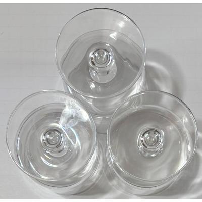 3 Vintage Olde English Monogram Letter 'Q' Etched Pedestal Wine Glasses