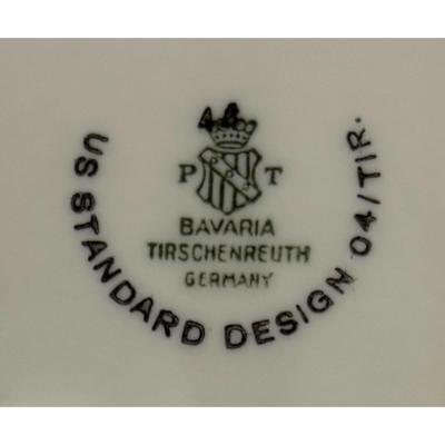 Vintage Tirschenreuth Bavaria Germany Ceramic Celery Dish & Dinner Plate 04/TIR