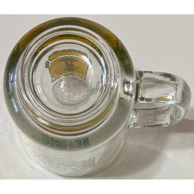 Vintage Pampa High School Harvesters Glass Mug Texas Panhandle Yellow Green