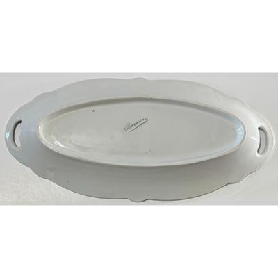 Vintage Ceramic Relish Dish Bavaria Germany Flower Floral White Pink Blue Green