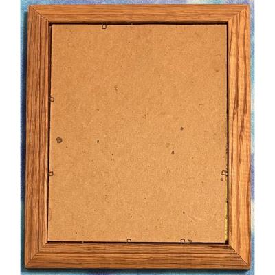 Vintage Leopard Wood Framed Painted Glass Art Jungle Safari Cat Black Gold