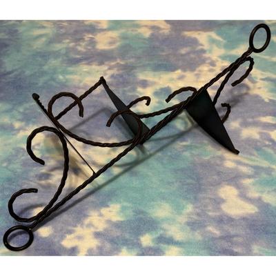 Vintage Wrought Iron Spiral Staircase Plant Holder Black Twisted Rope 3 Levels